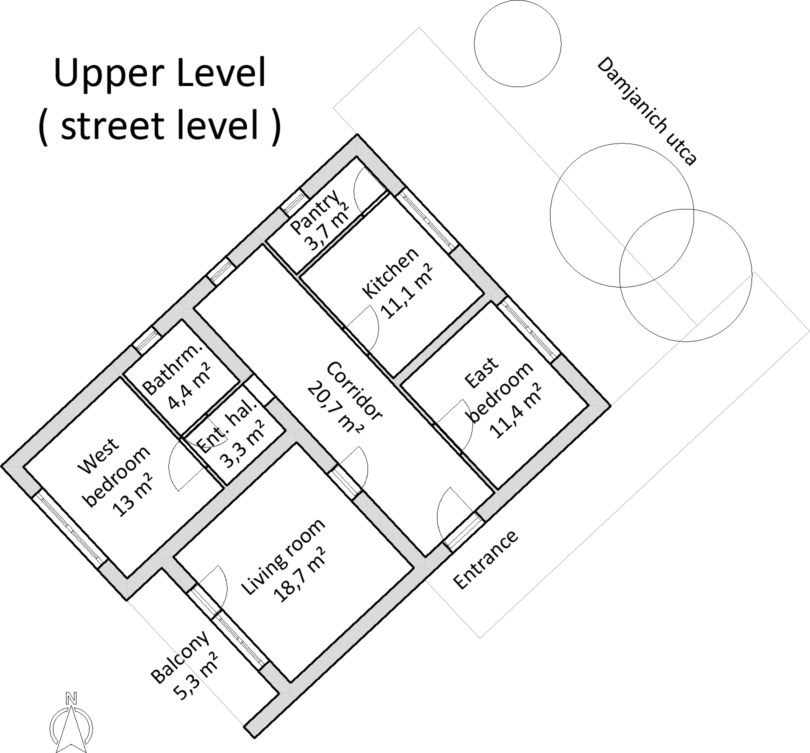 Street-level rooms